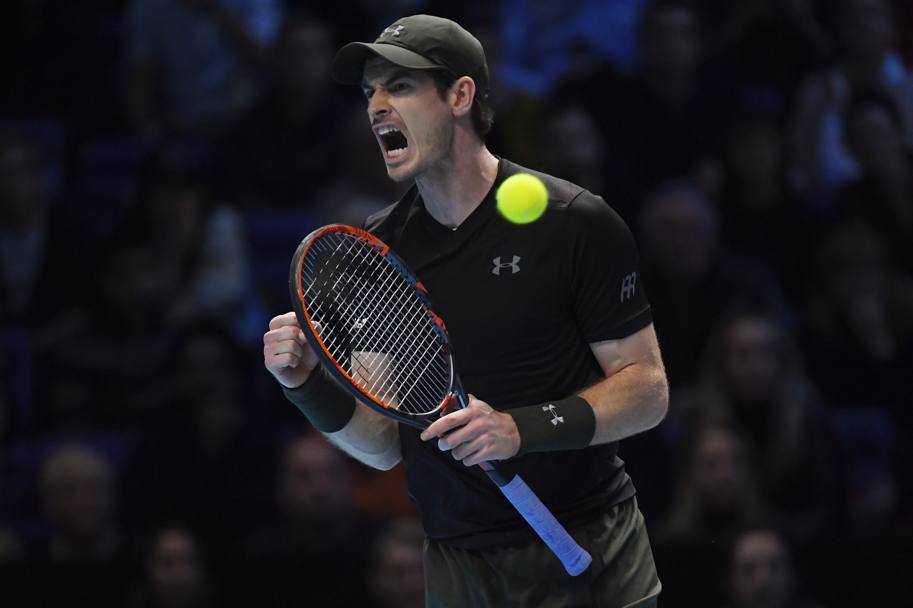 La gioia dopo il terzo match point, quello decisivo, di Andy Murray. Reuters
